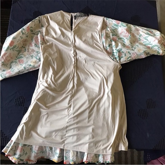 Code X Mode Waist Tie Dress Blush Floral Multi SIze L Pockets Keyhole Neck - Picture 13 of 16